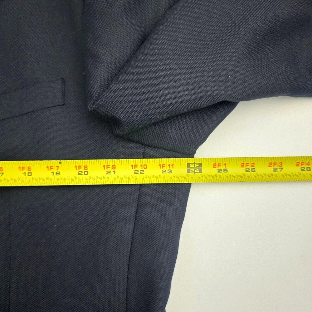 Stafford Single Breast Two Gold Button Wool Blend‎ Men Blazer Navy 46R